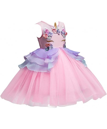 Girls Unicorn Costume Princess Tulle Dress w/Headband Birthday Pageant Party Carnival Cosplay Dress Up Outfits $26.35 - Kids'...