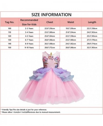 Girls Unicorn Costume Princess Tulle Dress w/Headband Birthday Pageant Party Carnival Cosplay Dress Up Outfits $26.35 - Kids'...