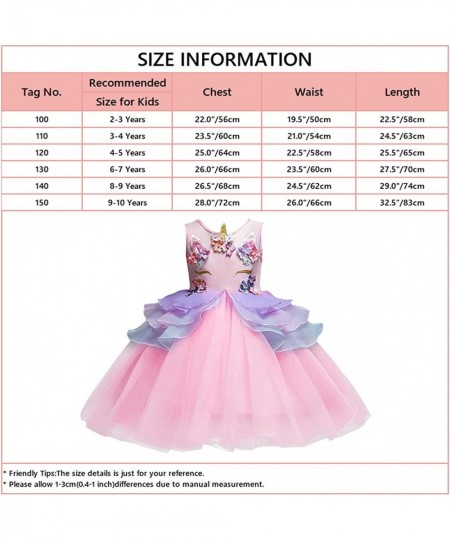 Girls Unicorn Costume Princess Tulle Dress w/Headband Birthday Pageant Party Carnival Cosplay Dress Up Outfits $26.35 - Kids'...