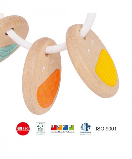 Wooden Rattle Teether Teething Toy Natural Teether Rattle Key with Silicone Wood Teether $17.49 - Baby Teether Toys