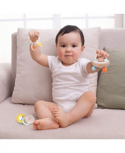 Wooden Rattle Teether Teething Toy Natural Teether Rattle Key with Silicone Wood Teether $17.49 - Baby Teether Toys