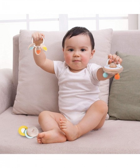 Wooden Rattle Teether Teething Toy Natural Teether Rattle Key with Silicone Wood Teether $17.49 - Baby Teether Toys