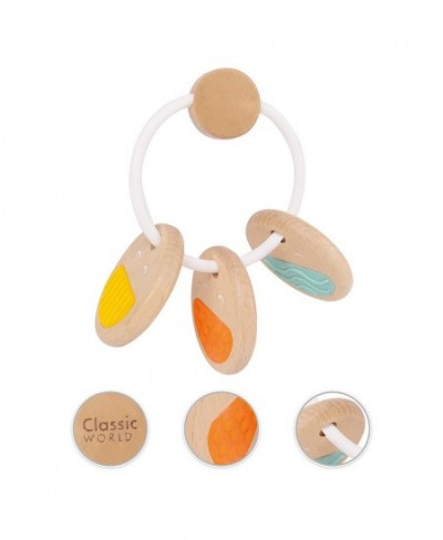 Wooden Rattle Teether Teething Toy Natural Teether Rattle Key with Silicone Wood Teether $17.49 - Baby Teether Toys