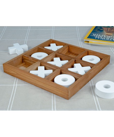 Wooden Tic Tac Toe Board Game for Adults & Kids | Wooden Puzzle Game Coffee Table Wooden Decor & Games Lightweight $63.94 - B...