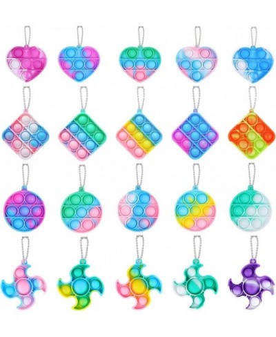 20 Pack Mini Pop Bubble Fidget Toy Keychains Mini Pop Toy Key-Chains Chritsmas Party Favors Birthday Party for Kids Stress Re...