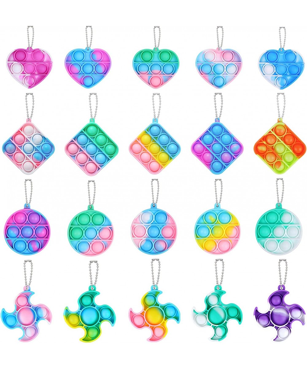 20 Pack Mini Pop Bubble Fidget Toy Keychains Mini Pop Toy Key-Chains Chritsmas Party Favors Birthday Party for Kids Stress Re...