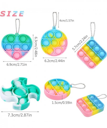 20 Pack Mini Pop Bubble Fidget Toy Keychains Mini Pop Toy Key-Chains Chritsmas Party Favors Birthday Party for Kids Stress Re...