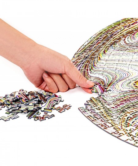 Puzzle-Flowing Rainbow Lines-1000 Pieces Round Puzzle Color Challenge Jigsaw Puzzles for Adults and Kids $32.28 - Jigsaw Puzzles