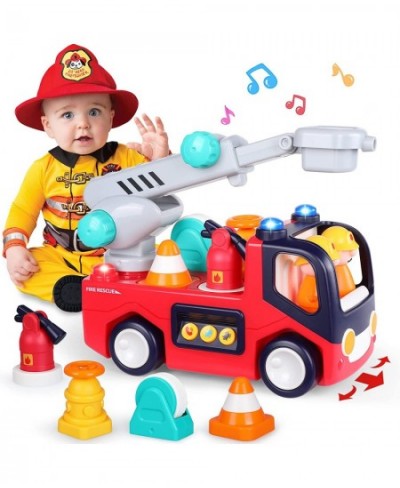 Toy Cars for 1 2 3 Year Old Boy Girls Gifts Fire Truck with Music & Light Toys for Toddler 1-3 Educational Learning Toys for ...