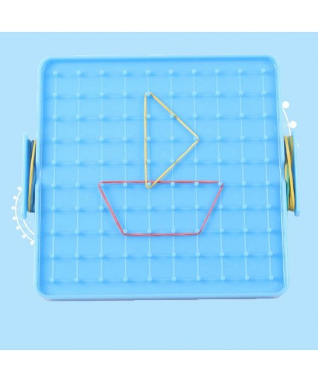 Nail Board 16x16cm Double Sided Geoboard Nails Peg Board Elastic Bands Kids Teaching Aids $13.91 - Electronic Learning & Educ...