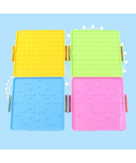 Nail Board 16x16cm Double Sided Geoboard Nails Peg Board Elastic Bands Kids Teaching Aids $13.91 - Electronic Learning & Educ...