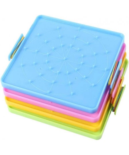 Nail Board 16x16cm Double Sided Geoboard Nails Peg Board Elastic Bands Kids Teaching Aids $13.91 - Electronic Learning & Educ...