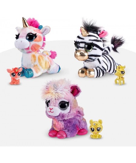 Fantasy Series 1 (3 Pack) Version 1 by ZURU Animal Plush Toys with Baby Collectible Surprise in Cone Animal Toy for Girls and...