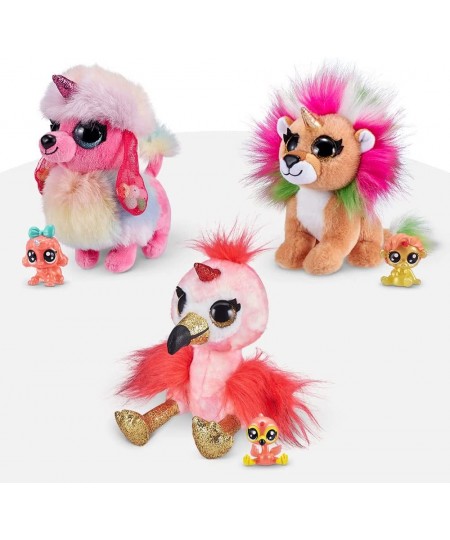 Fantasy Series 1 (3 Pack) Version 1 by ZURU Animal Plush Toys with Baby Collectible Surprise in Cone Animal Toy for Girls and...