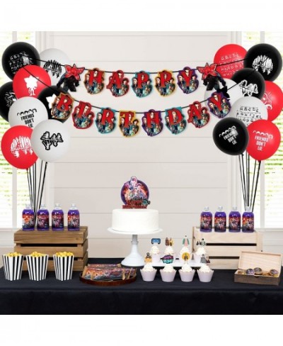 Stranger Movie Party Supplies 90Pcs Birthday Party Supplies Include Banner Balloon Cupcake Toppers Stickers Bottle Label for ...