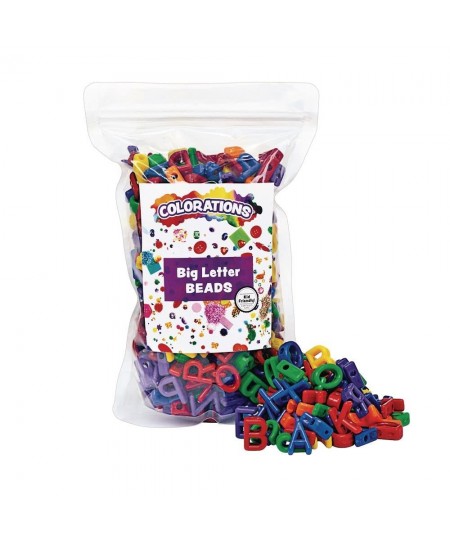 LETBD Big Letter Beads Plastic 300 Pieces Language Arts & Crafts for Kids Stringing Teachers Motor Skills Multi Color $62.27 ...