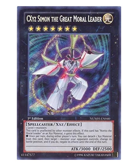 CXyz Simon The Great Moral Leader (NUMH-EN040) - Number Hunters - Unlimited Edition - Secret Rare $11.86 - Card Games