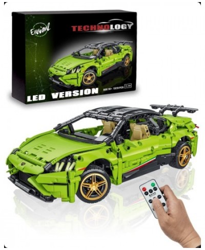 1:14 Super Car SVJ MOC Model Car Kits to Build for Adults and Teens Building Blocks with RC Led Control and Visible Motor V8 ...