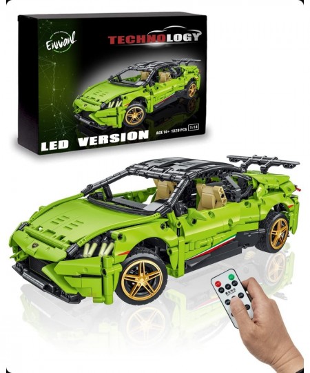 1:14 Super Car SVJ MOC Model Car Kits to Build for Adults and Teens Building Blocks with RC Led Control and Visible Motor V8 ...