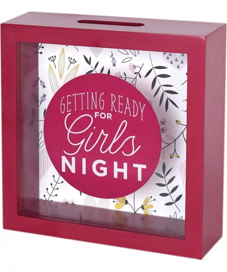 Getting Ready for Girls Night Money Savings Piggy Bank for Adults Kids Savings Box Change Jar 6' x 6' Wooden Shadow Box Red $...