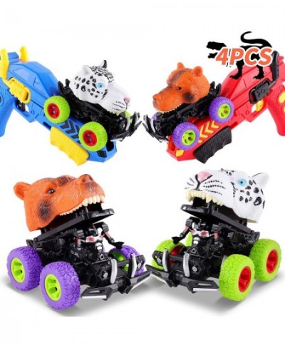 FiGoal Two Pack Monster Cars with Toy Gun Launchers Gifts for Kids for Family Fun Friction Powered Toy Cars Vehicles for Boys...