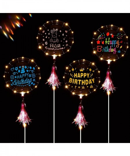 36 Pieces Clear Balloons DIY Transparent Balloons with Birthday Stickers Bobo Balloons for Stuffing LED Light Globos Transpar...