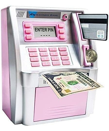 ATM Piggy Bank for Real Money ATM Savings Bank for Kids Girls Adults Toy Mini Pink ATM Machine ATM Savings Bank Personal Elec...