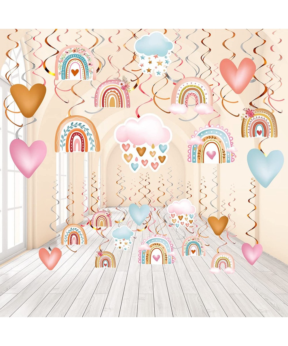 Pieces Boho Rainbow Party Decorations Rainbow Hanging Swirls Boho Rainbow Birthday Theme Ceiling Spirals Decorations for Girl...