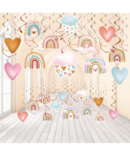 Pieces Boho Rainbow Party Decorations Rainbow Hanging Swirls Boho Rainbow Birthday Theme Ceiling Spirals Decorations for Girl...