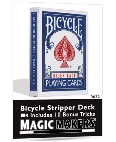 Bicycle Stripper Deck with 10 Bonus Tricks (Blue) - Tapered Magic Trick Deck $26.18 - Magic Kits & Accessories