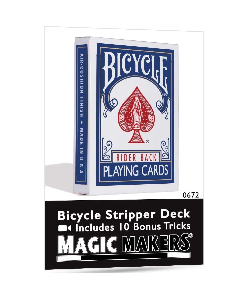 Bicycle Stripper Deck with 10 Bonus Tricks (Blue) - Tapered Magic Trick Deck $26.18 - Magic Kits & Accessories