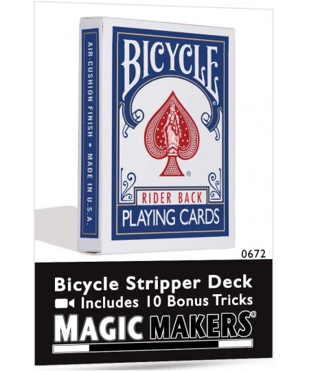 Bicycle Stripper Deck with 10 Bonus Tricks (Blue) - Tapered Magic Trick Deck $26.18 - Magic Kits & Accessories