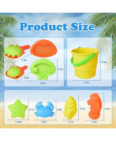 10Pcs Beach Sand Toys Set for Kids 3-10 Sand Castle Bucket Animal Molds Sand Sifter Shovel Tool Kit with Mesh Bag Toddler San...