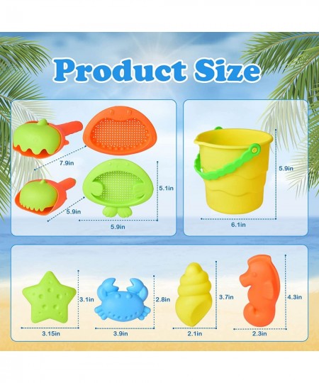 10Pcs Beach Sand Toys Set for Kids 3-10 Sand Castle Bucket Animal Molds Sand Sifter Shovel Tool Kit with Mesh Bag Toddler San...