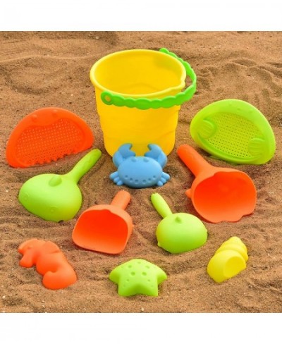 10Pcs Beach Sand Toys Set for Kids 3-10 Sand Castle Bucket Animal Molds Sand Sifter Shovel Tool Kit with Mesh Bag Toddler San...