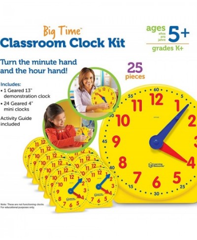 Classroom Clock Kit -25 Pieces Ages 5+ Clock for Kids Learning to Tell Time Clocks for Teaching Time Teacher and Classroom Su...