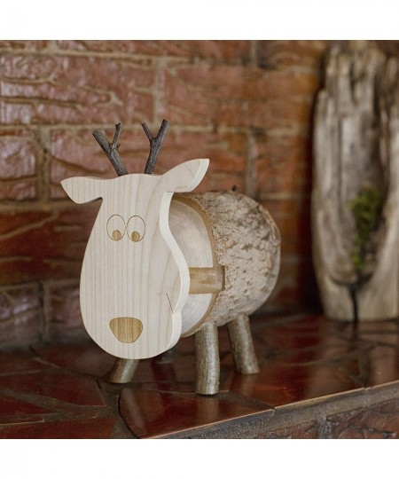 Wood Reindeer Banks - Animal Figurine Coin Holder for Girls & Boys - Wooden Saving Money Box for Adults - Cute Woodland Nurse...