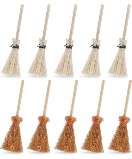 Dollhouse Miniature Broom 10Pcs Mini Straw Broom Doll House Furniture Decor Witches Prop Broom Dollhouse Accessories Party Su...