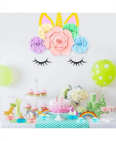 6Pcs Unicorn Honeycomb Candy Color Rainbow Cloud Star Flower Centerpieces Party Table Topper Shiny Unicorn Honeycomb Theme Bi...