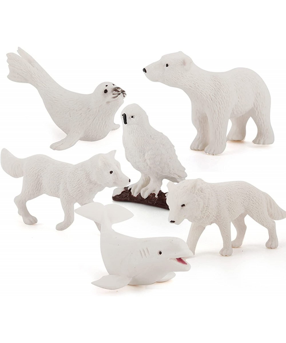 Realistic Mini Arctic Animal Figures Toy Polar Animals Figurines Toy Playset with Polar Bear Snowy Owl Seals White Fox Beluga...