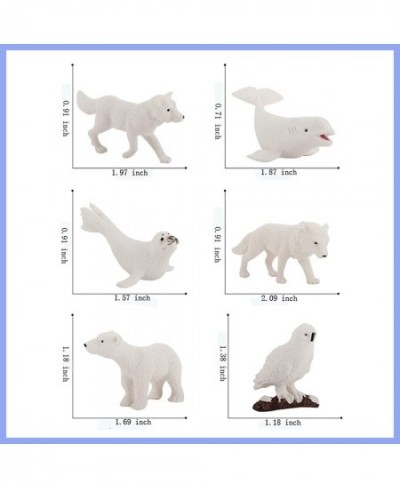 Realistic Mini Arctic Animal Figures Toy Polar Animals Figurines Toy Playset with Polar Bear Snowy Owl Seals White Fox Beluga...