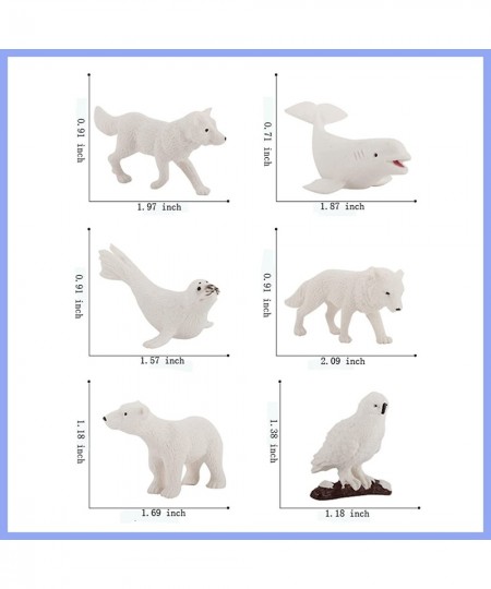 Realistic Mini Arctic Animal Figures Toy Polar Animals Figurines Toy Playset with Polar Bear Snowy Owl Seals White Fox Beluga...