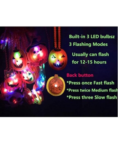 Halloween LED Light Up Necklace 15 PCS Halloween Glowing Pendant Toys Party Favors LED Glow Necklaces for Kids $20.33 - Kids'...