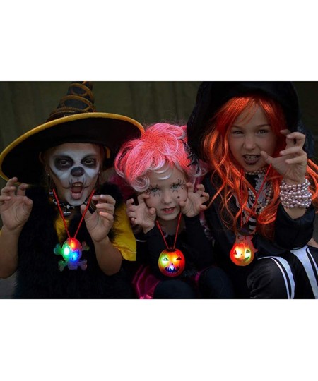 Halloween LED Light Up Necklace 15 PCS Halloween Glowing Pendant Toys Party Favors LED Glow Necklaces for Kids $20.33 - Kids'...