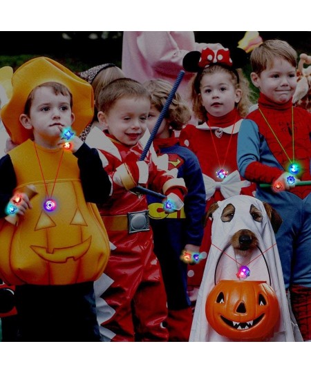 Halloween LED Light Up Necklace 15 PCS Halloween Glowing Pendant Toys Party Favors LED Glow Necklaces for Kids $20.33 - Kids'...