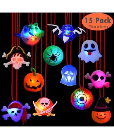 Halloween LED Light Up Necklace 15 PCS Halloween Glowing Pendant Toys Party Favors LED Glow Necklaces for Kids $20.33 - Kids'...