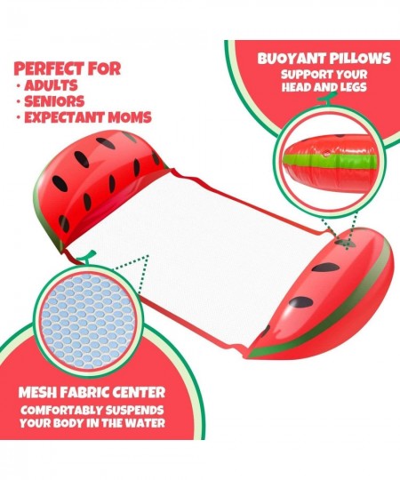 2Packs Hammock Inflatable Pool Floats in Fruit Pattern Multi-Purpose Comfortable Floating Chair for Adults&Kids with 2 Swim R...