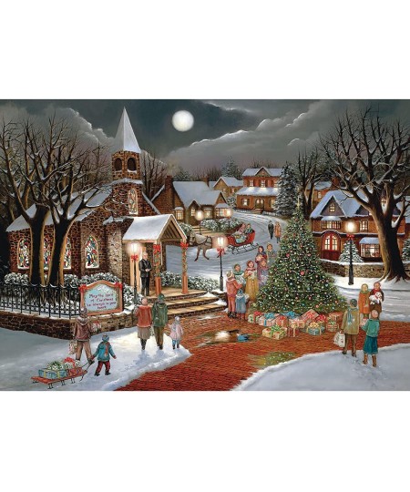 - 3000 Piece Jigsaw Puzzle for Adults 32-1/2" x 45-1/4" – Spirit of Christmas - 3000 pc Holiday Snow Chapel Christmas Tree To...