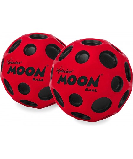 Moon Ball - Bounces Out of This World - Original Patented Design - Craters Make Pop Sounds - Red (2 Pack) $30.77 - Toy Sports...