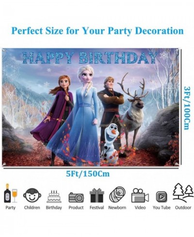 Frozen Backdrop Birthday Banner for Girl Frozen Birthday Party Decoration Princess Party Supplies Baby Shower Background $18....